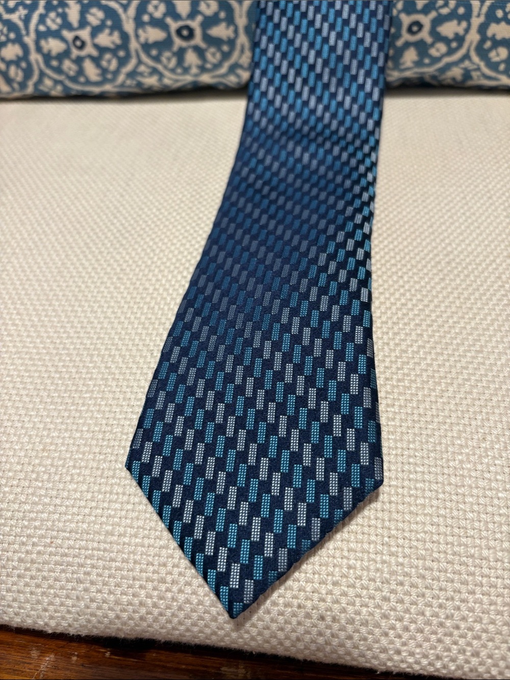 Michael Michael Kors Navy and BlueTeal Geometric Silk Tie